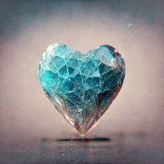Fototapeta premium heart made of broken crystals