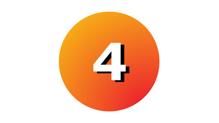 number 4 on orange circle on transparent background