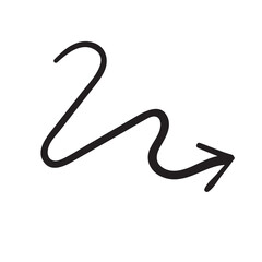 Free hand drawn line drawing arrow set design isolated on white background