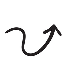 Free hand drawn line drawing arrow set design isolated on white background