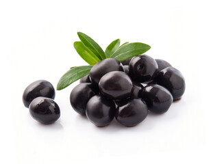 Black olives with leaves