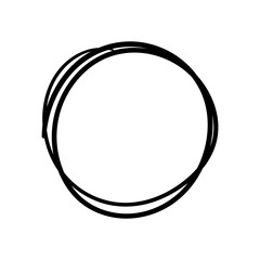 Scribble circle sketch line text frame isolated on white background.