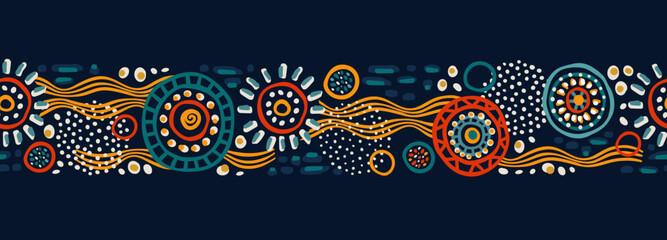 Hand drawn abstract seamless pattern, ethnic background, simple style - great for textiles, banners, wallpapers, wrapping - vector design © TALVA