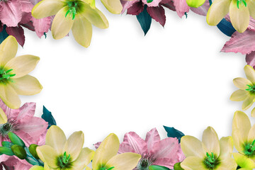 Obraz na płótnie Canvas Flower border Frame Background, Flower Background, Floral Frame Background.
