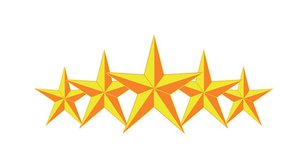 five star icon vector. yellow stars
