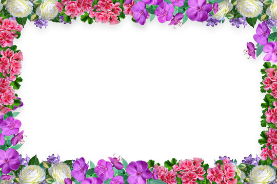 Flower border Frame Background, Flower Background, Floral Frame Background. © Forhadx5