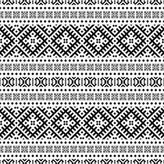 Traditional Seamless ethnic Pattern Texture Design Vector in Black WHite Color