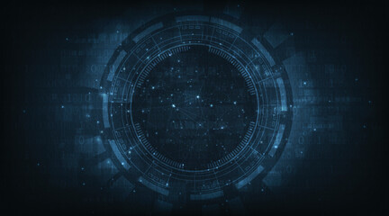 Blue Circle Abstract technology background.Graphic website internet.Futuristic digital innovation background vector illustration.