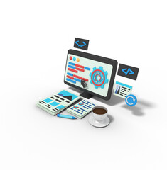 3d Illustration of Website Under Maintenance