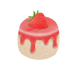 Watercolor cake. Strawberry Cake.