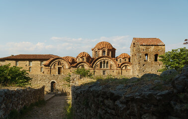 Church of Hagia Sofia in Mystras ancient town near Sparta, UNESCO world heritage archeological sight.