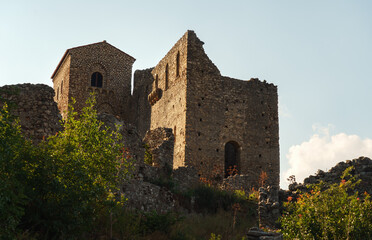 Ruins of Mystras ancient town near Sparta, UNESCO world heritage archeological sight.