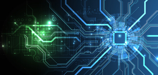 Abstract background on technological and scientific topics. CPU concept. Vector format.