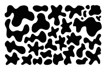 Irregular blob, set abstract shapes. Random blobs. Simple liquid amorphous. Minimal designs