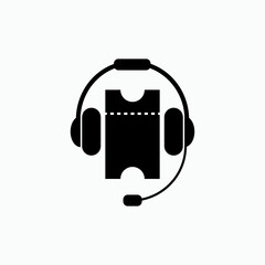 Ticket Online Icon. Booking Symbol by Internet - Vector.