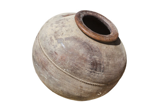 Ancient Cypriot Greek Roman terracotta clay wine pot, png stock photo file cut out and isolated on a transparent background
