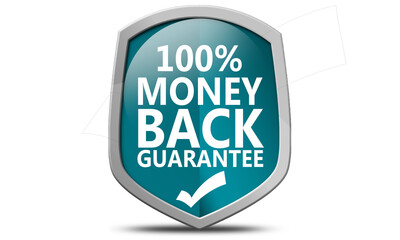 100 percent money back guarantee isolated