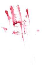 Blood Splatter Smear Stain Overlay Isolated on White Background
