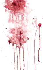 Blood Splatter Smear Stain Overlay Isolated on White Background
 - obrazy, fototapety, plakaty