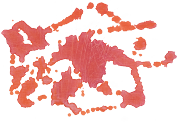 Blood Splatter Smear Stain Overlay Isolated on White Background
