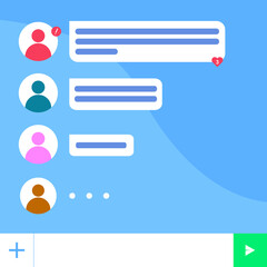 group chat online messaging web or smartphone app illustration