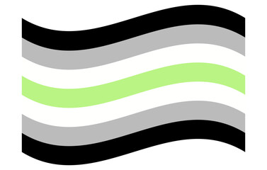 Obraz premium Agender Pride Wavy Flag LGBTQ+ symbol Isolated vector illustration on white background