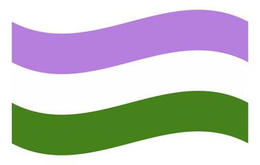 Transgender Pride Wavy Flag LGBTQ+ symbol Isolated vector illustration on white background