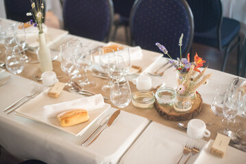 Décoration de table de mariage, thème campagne
