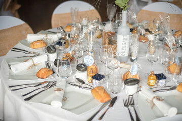 Décoration de table de mariage, thème campagne