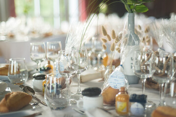 Décoration de table de mariage, thème campagne