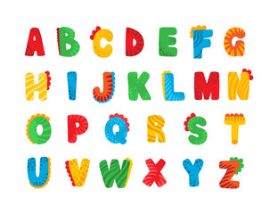 Fototapeta na wymiar Child Font Alphabet Color dinosaur text Vector