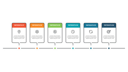 Rectangle concept for infographic with 6 steps, options, parts or processes. Business data visualization.