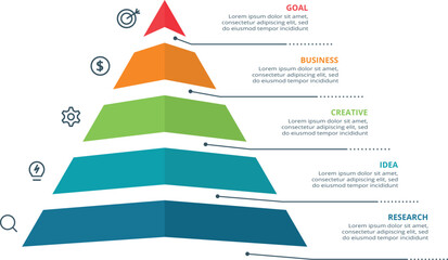 Creative concept for infographic with 5 steps, options, parts or processes. Business data visualization.