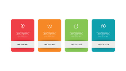 Rectangle concept for infographic with 4 steps, options, parts or processes. Business data visualization.