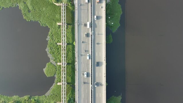 Aerial video Drone video of Chennai and the suburbs in Tamil Nadu India; OMR city video of the landscape of its hub from a bird's eye view