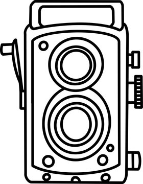 vintage camera line drawing