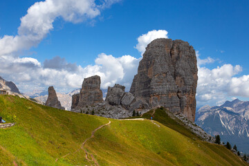 Cinque Torri (Five Towers), Dolomites, near Cortina D'Ampezzo, Belluno province, Italy