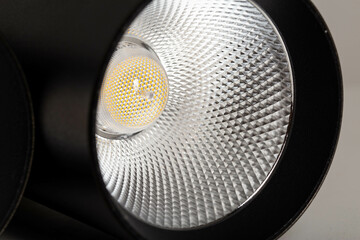 Modern matrix lamp in a luminaire, new technology. Macro