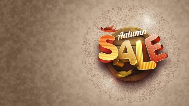 Autumn Sale concept typographic animation.