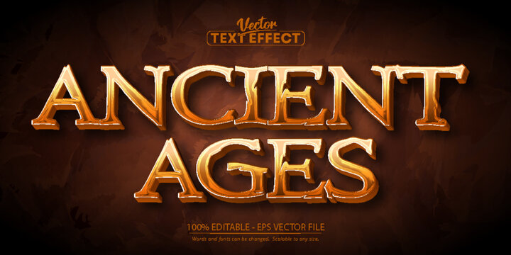Ancient text effect, editable 3d medieval and battle text style