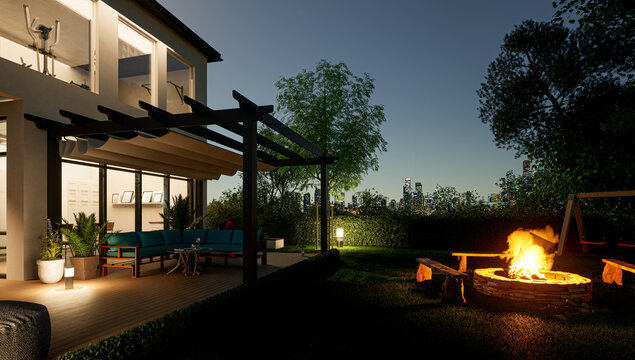 Lagerfeuer im Garten