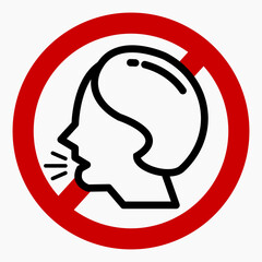 Do not speak icon. Quiet. Keep silence. Keep quiet. Vector icon.