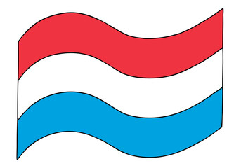 Liechtenstein flag in doodle style. Hand Drawn. Freehand drawing. Doodle. Sketch. Outline.