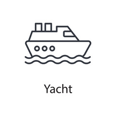 Fototapeta premium Yacht vector outline Icon Design illustration. Miscellaneous Symbol on White background EPS 10 File