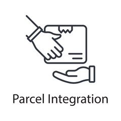 Fototapeta premium Parcel Integration vector outline Icon Design illustration. Miscellaneous Symbol on White background EPS 10 File