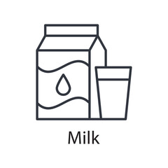 Milk vector outline Icon Design illustration. Miscellaneous Symbol on White background EPS 10 File