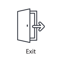 Exit vector outline Icon Design illustration. Miscellaneous Symbol on White background EPS 10 File