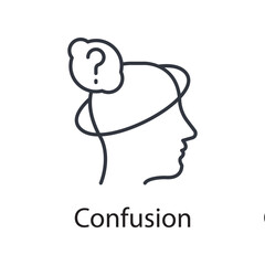 Confusion vector outline Icon Design illustration. Miscellaneous Symbol on White background EPS 10 File