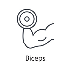 Biceps vector outline Icon Design illustration. Miscellaneous Symbol on White background EPS 10 File