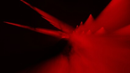 Show on stage, lighting with dynamic red spotlights, 3d simulation. Performance for the podium, red rays in the haze.